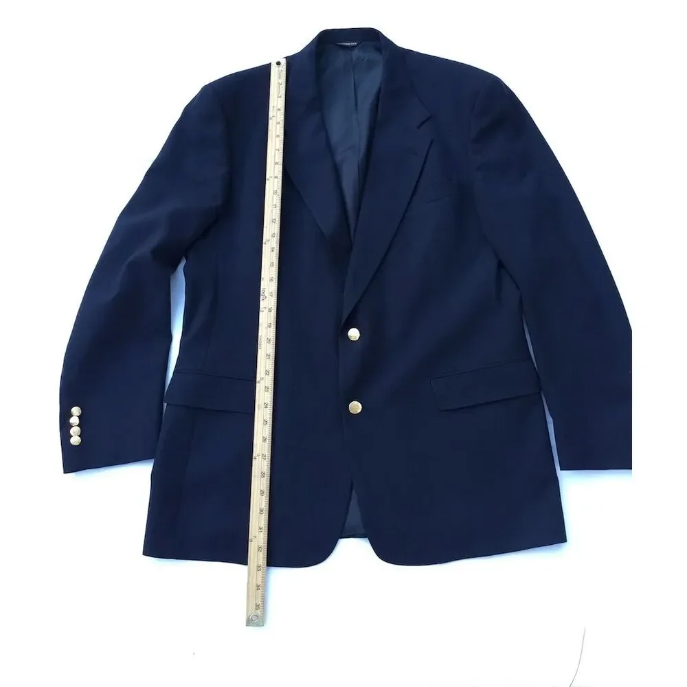 Austin‎ Reed Men's Navy Blue Blazer 43L Gold Button Formal Jacket
